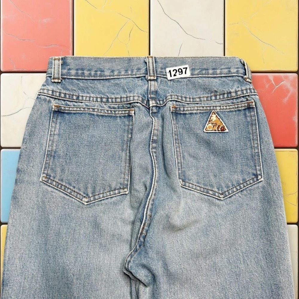 Vintage Express High Rise Jeans 90s Woman Blue 24 Small Denim Tapered USA Zipper - Picture 8 of 8